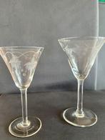 Vintage likeurglazen, geslepen , 2 stuks, Ophalen of Verzenden, Zo goed als nieuw, Overige typen