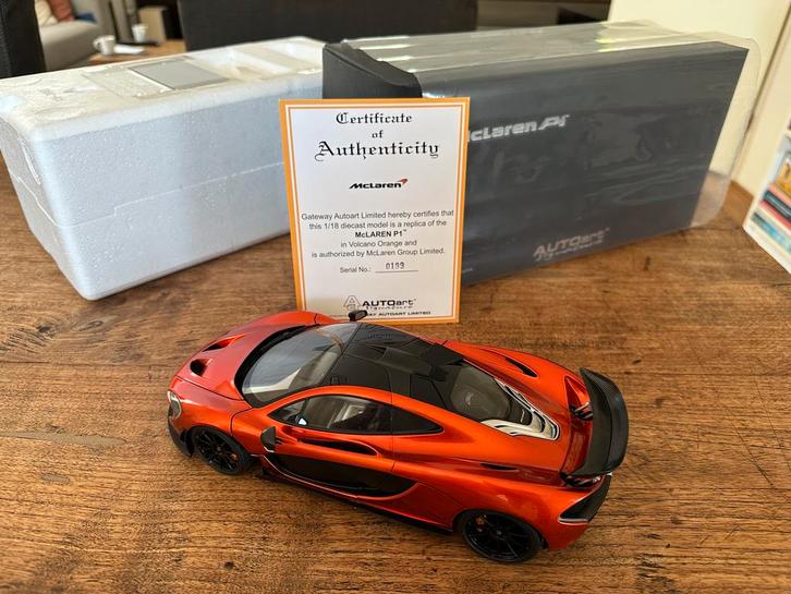 Autoart McLaren P1 Vulcano Orange 1:18 76025, Hobby en Vrije tijd, Modelauto's | 1:18, Nieuw, Autoart, Ophalen of Verzenden