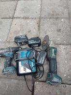 Makita Slijptol, Boormachine, 3 Accu's & Lader, Ophalen of Verzenden, Gebruikt