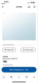 LETTAN Spiegel, 120x95 cm, Ophalen, Vierkant, Zo goed als nieuw, 100 tot 125 cm