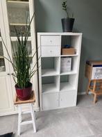 Witte Kallax 2x4 met 2 deurtjes en 2 lades, Ophalen, Overige materialen, 100 tot 150 cm, 50 tot 100 cm