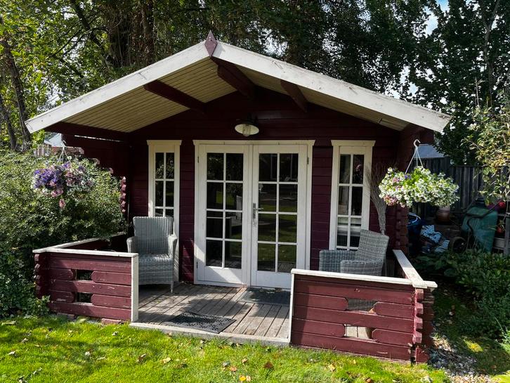 Gratis blokhut, Tuin en Terras, Tuinhuizen, Gebruikt, Blokhut, Hout, 500 cm of meer, 200 tot 400 cm, 1 raam, Met overkapping, Ophalen