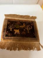 Handgeknoopt zijden tapijtje uit Iran, Huis en Inrichting, Stoffering | Tapijten en Kleden, Minder dan 50 cm, Gebruikt, Ophalen of Verzenden