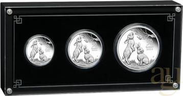 2023 Year of the Rabbit Silver Proof Three-Coin Set beschikbaar voor biedingen