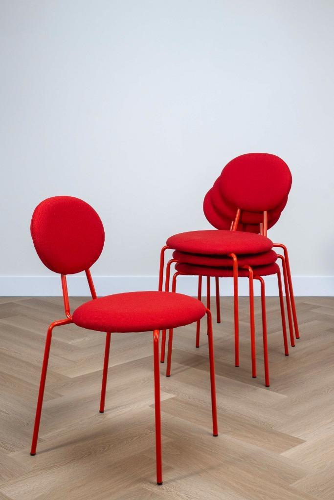10x Lensvelt RNA Chair – stapelbare designstoelen rood, Huis en Inrichting, Stoelen, Zo goed als nieuw, Vijf, Zes of meer stoelen