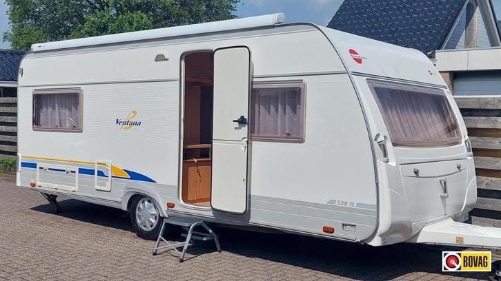 Bürstner Ventana 530 TL incl. Mover en Thule, Caravans en Kamperen, Caravans, Bedrijf, tot en met 4, 1000 - 1250 kg, Rondzit, Bürstner