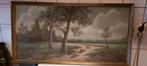 grote gouache achter glas, Ophalen of Verzenden