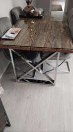 Mooie eetafel met 4 eetkamerstoelen, Huis en Inrichting, Tafels | Eettafels, 200 cm of meer, Zo goed als nieuw, Rechthoekig, 50 tot 100 cm
