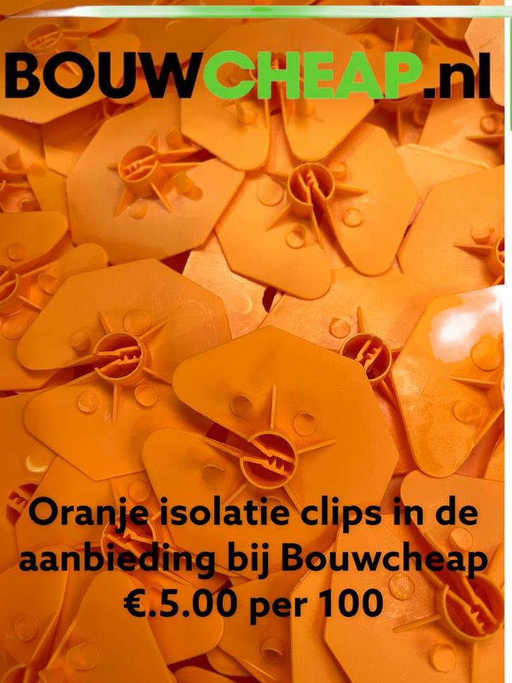 Universele isolatie clips oranje, Doe-het-zelf en Verbouw, IJzerwaren en Bevestigingsmiddelen, Nieuw, Ophalen of Verzenden