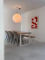 Eikenhouten eettafel met bank en 3 Dyyk stoelen, Huis en Inrichting, Tafels | Eettafels, Ophalen, Gebruikt, Eikenhout, 200 cm of meer