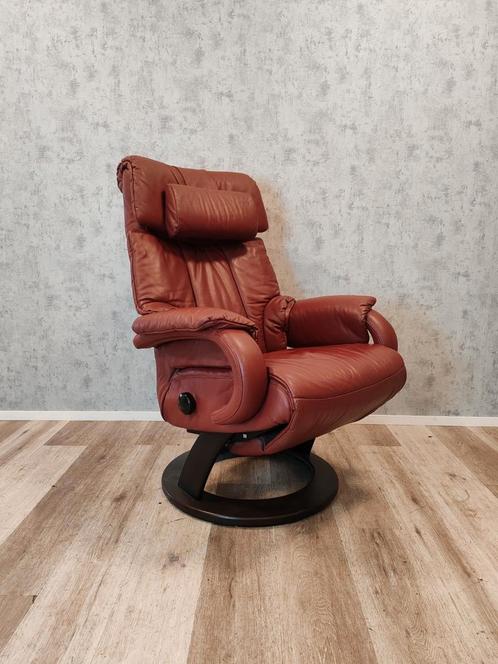 Cosyform leren design relax fauteuil handmatig, Huis en Inrichting, Fauteuils, Zo goed als nieuw, Leer, 50 tot 75 cm, Minder dan 75 cm