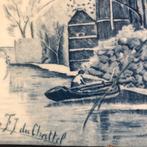 Oude Tegel F.J. du Chattel Delfs Blauw, Antiek en Kunst, Ophalen of Verzenden