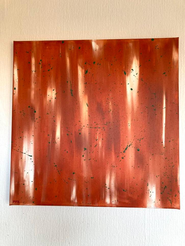 Abstract schilderij (50x50), Antiek en Kunst, Kunst | Schilderijen | Abstract, Ophalen of Verzenden