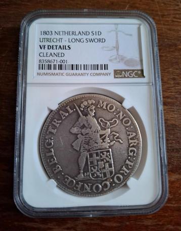 Zilveren Dukaat 1803 Utrecht (Bataafse Republiek) - NGC VF beschikbaar voor biedingen