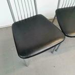 4 x Eetkamerstoelen - met nieuwe zwarte skai, Ophalen, Gebruikt, Zwart, Vier