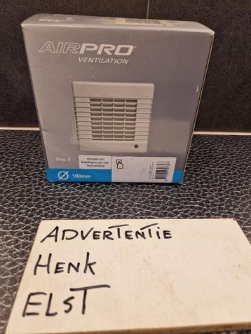 Inbouw Airpro ventilator pro 1 NIEUW beschikbaar voor biedingen