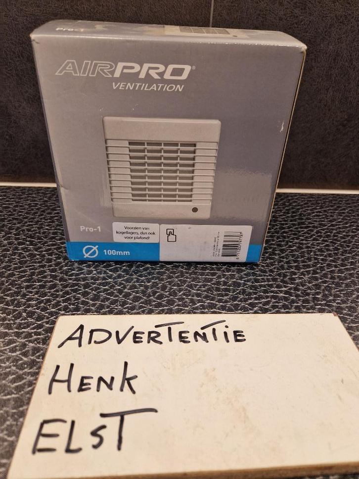 Inbouw Airpro ventilator pro 1 NIEUW, Doe-het-zelf en Verbouw, Ventilatie en Afzuiging, Nieuw, Ventilator, Ophalen of Verzenden