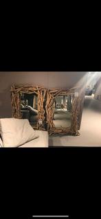 3x Spiegel van koffiehout - Wijnen Wonen, Ophalen of Verzenden