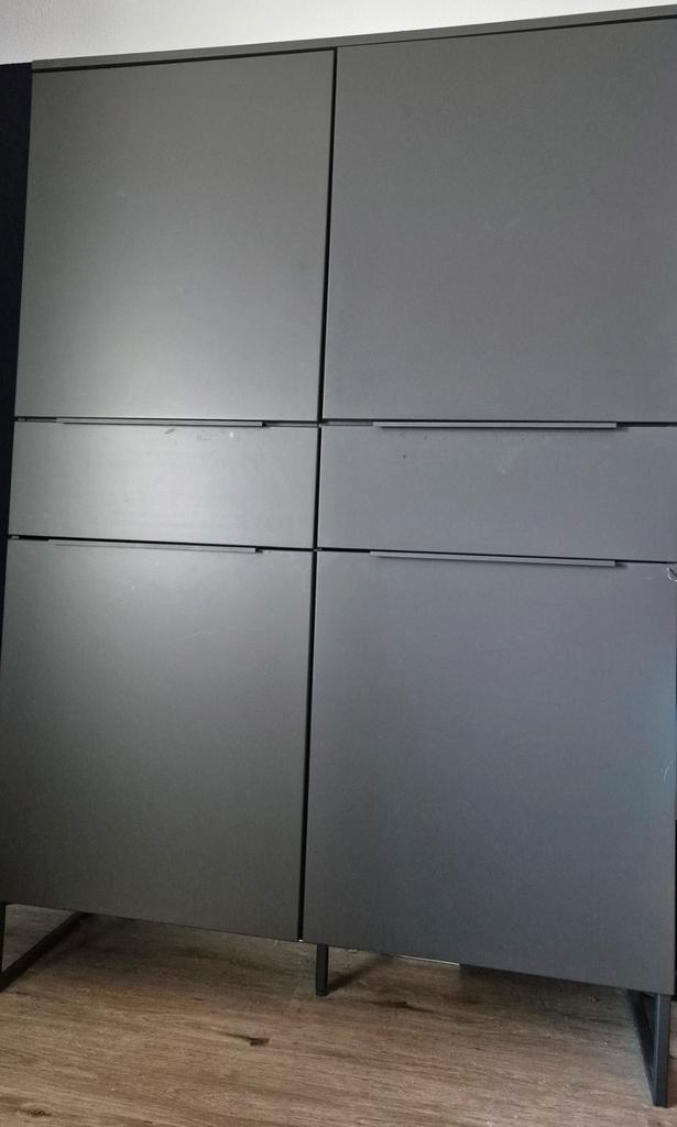 Kast Malaga antraciet/zwart - 175x120x41 cm, Huis en Inrichting, Kasten | Overige, Zo goed als nieuw, Ophalen of Verzenden