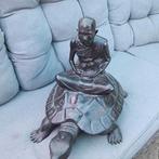 Bronzen boeddha op schildpad, Huis en Inrichting, Woonaccessoires | Boeddhabeelden, Ophalen of Verzenden