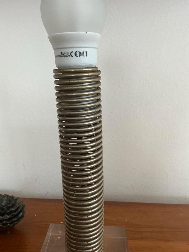 Vintage Spiraal Lamp Design Lamp Industrieel, Huis en Inrichting, Lampen | Tafellampen, Gebruikt, Minder dan 50 cm, Ophalen of Verzenden