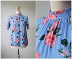 Modstrom - prachtige bloemen blouse / blauw / top / maat S, Zo goed als nieuw, Korte mouw, Maat 36 (S), Modstrom