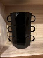 Arcoroc France Zwarte Soepkommen - Set van 3, Gebruikt, Ophalen of Verzenden, Glas, Kom(men)