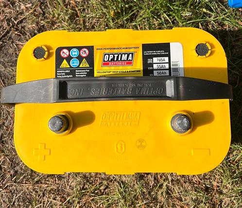 Optima Yellowtop incl lader accu mover 55ah, Caravans en Kamperen, Caravan accessoires, Zo goed als nieuw, Ophalen