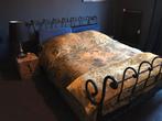 Zwart stalen ledikant bed ‘barok’ 160x200, Ophalen, Barok krul, Zwart, Tweepersoons