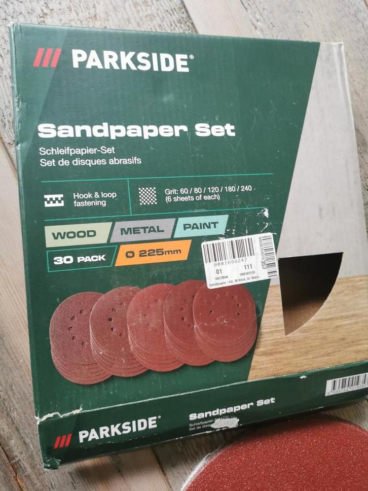 Parkside Schuurpapier Set - 225mm - 30 stuks, Doe-het-zelf en Verbouw, Gereedschap | Schuurmachines, Nieuw, Overige typen, Ophalen of Verzenden