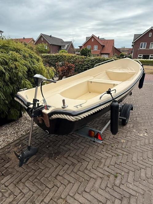 Electrische Sloep 430 Lamirs/Lago Amore incl. trailer, Watersport en Boten, Vis- en Consoleboten, Zo goed als nieuw, Tot 10 pk