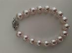 Roze zoetwater parel armband, Ophalen of Verzenden, Nieuw, Roze, Zilver