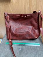 Shabbies tas roodbruin leer, Ophalen of Verzenden, Zwart, Leer