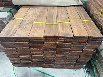 Merbau hardhouten vlonderplanken - Terrasdelen 25x145mm beschikbaar voor biedingen
