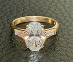 Geel gouden ring met diamant 4 caraat!! met IGI certificaat, Geel, Nieuw, Ophalen of Verzenden, 17 tot 18