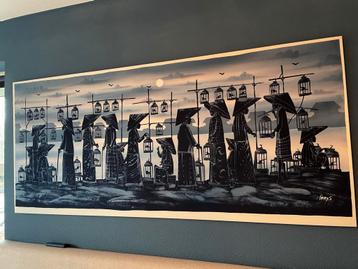 Batik doek op frame - 170x75 cm beschikbaar voor biedingen