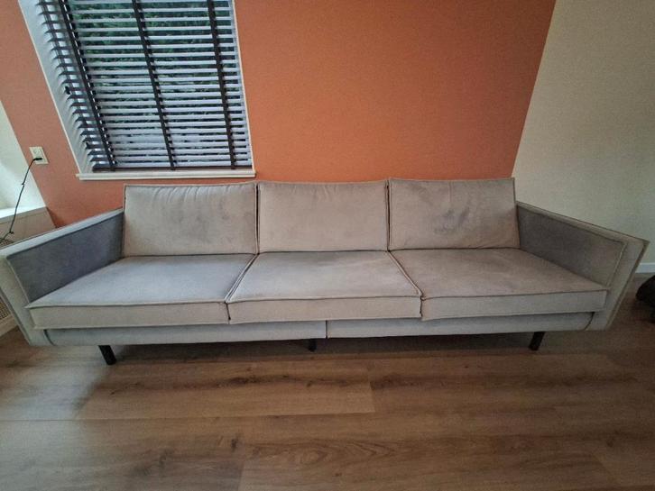 Bank, Huis en Inrichting, Banken | Bankstellen, Gebruikt, Rechte bank, Vierpersoons of meer, 250 tot 300 cm, 75 tot 100 cm, Stof