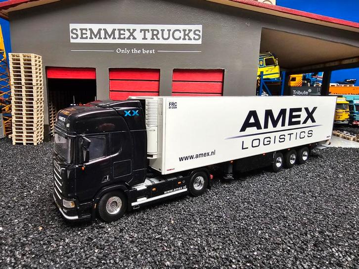 Wsi scania amex met koeler wsi exclusief 20 jaar amex, Hobby en Vrije tijd, Modelauto's | 1:50, Nieuw, Bus of Vrachtwagen, Wsi