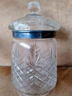 Snoeppot kristal met zilveren rand, Antiek en Kunst, Antiek | Glas en Kristal, Ophalen