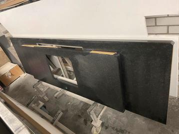 GRANIET werkblad 162 x 60cm BUITENKEUKEN spoelbak uitsparing beschikbaar voor biedingen