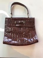 handtas  krokodillenleer handbag crocodile leather print, Handtas, Ophalen of Verzenden, Bruin, Zo goed als nieuw