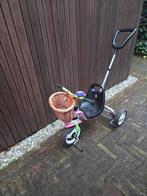 Puky driewieler fiets duwstang rieten mandje roze, Ophalen, Gebruikt, Minder dan 16 inch
