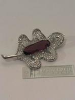 Vintage Blad Broche met Swarovski Kristallen, Met kristal, Overige materialen, 4 tot 7 cm, Nieuw