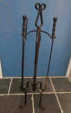 Kachel / haard bestekset (2x tang, 1x pook en 1x houder), Huis en Inrichting, Kachels, Ophalen of Verzenden, Gebruikt, Hout, Houtkachel