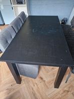 Eettafel - Zwart - Rechthoekig, Huis en Inrichting, Tafels | Eettafels, Ophalen, Gebruikt, 50 tot 100 cm, Vijf personen of meer