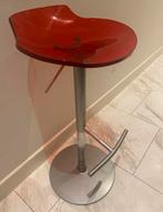 Design Barkruk Rood/Metaal, Kunststof, Gebruikt, Met voetsteun, 60 tot 90 cm