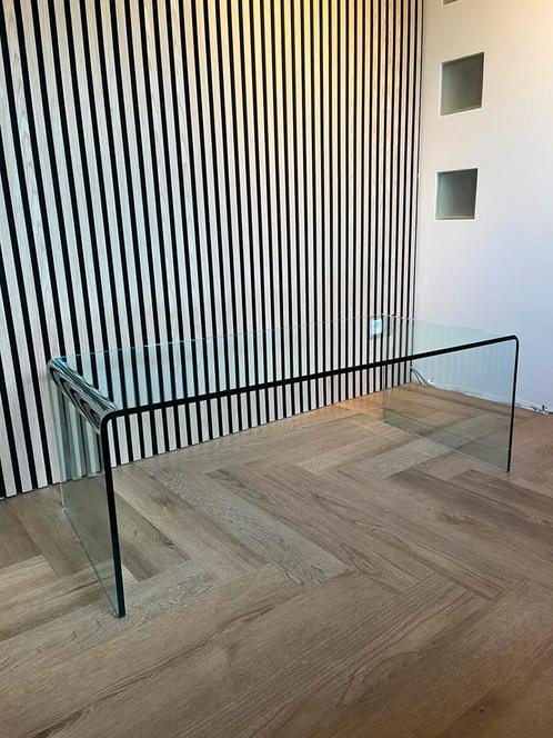 Glazen design salontafel | koffietafel | bijzettafel, Huis en Inrichting, Tafels | Salontafels, Gebruikt, Minder dan 50 cm, 50 tot 100 cm
