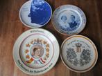Koningshuis borden 4 Wilhelmina Juliana Bernhard Oranje, Ophalen, Gebruikt, Nederland, Servies