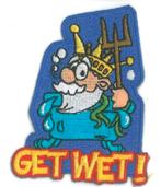 Funbadge Scouting GET WET!, Verzamelen, Scouting, Ophalen of Verzenden, Zo goed als nieuw, Embleem, Speld of Insigne