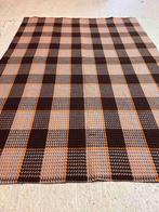 Retro Grand Foulard picknickkleed wafel bruin oranje 210/150, Huis en Inrichting, Woonaccessoires | Plaids en Woondekens, Ophalen of Verzenden